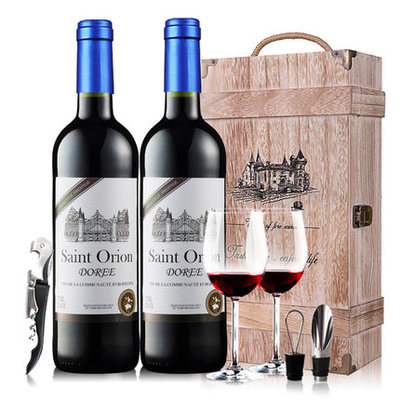 法國原瓶原裝進口 優紅酒2支裝干紅葡萄酒禮盒套裝鑒賞